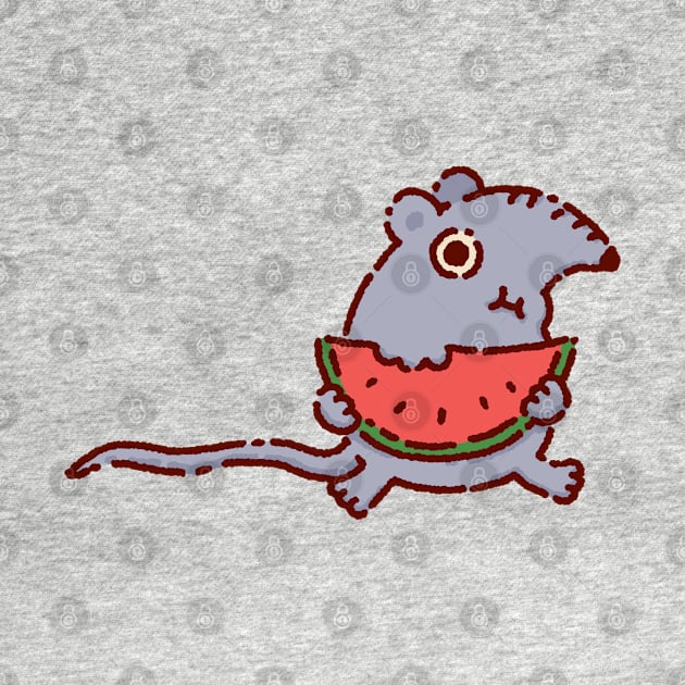 Rat with a watermelon by Tinyarts